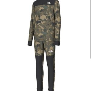 The North Face Olive & Black Camo Top and Leggings Set